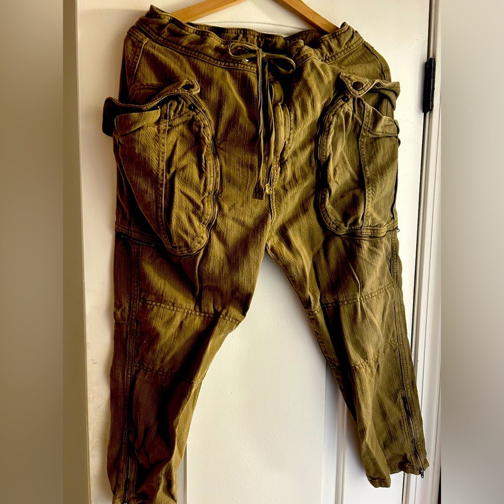 Free People Olive Cargo Pants